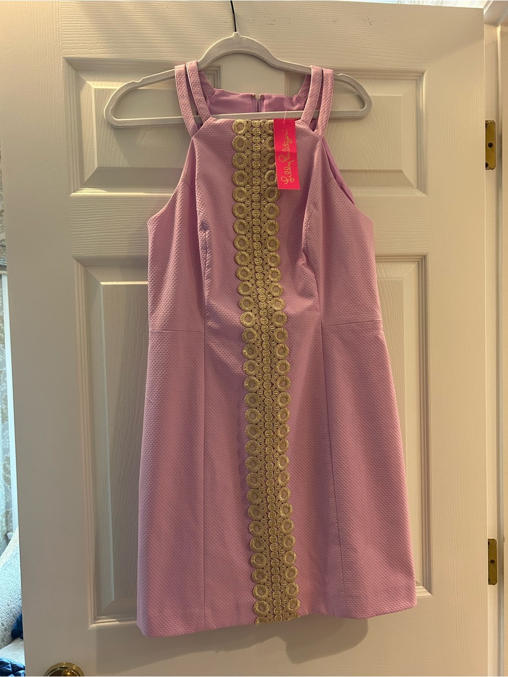 Lilly Pulitzer Lavender Sleeveless Dress with Gold Trim
